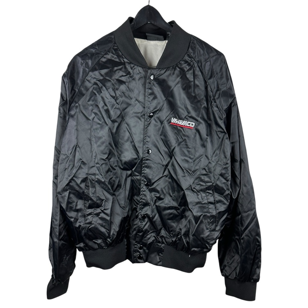 Vintage 80s Auburn Whemco Steel Pittsburgh Satin Bomber Jacket Size XL